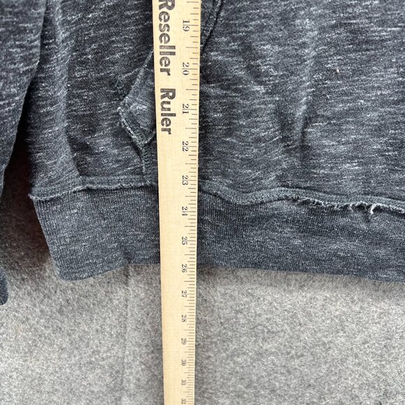 Hollister Sweater Men Small Heather Gray Red Hooded Pullover Cotton Embroidered - Picture 3 of 13